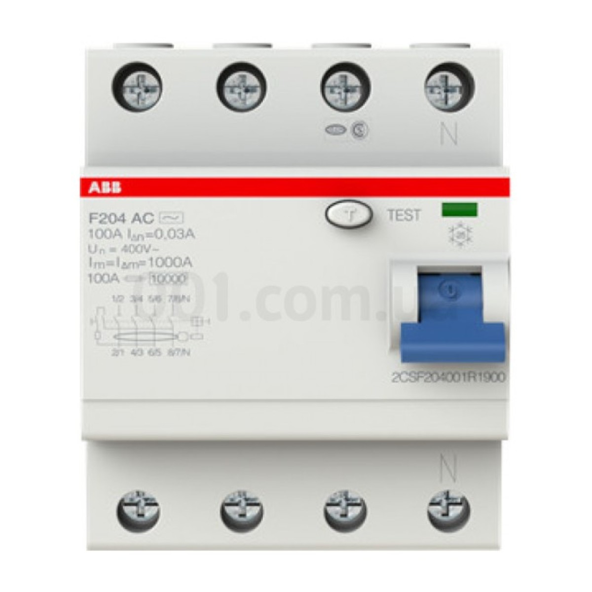 Дифференциальный выключатель (УЗО) F204AC-100/0,03 100А 4Р 30mA тип AC, ABB 98_98.jpg - фото 2