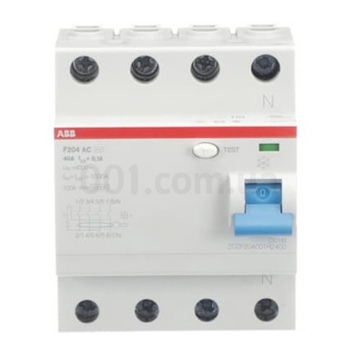 Диференційний вимикач (ПЗВ) F204AC-40/0.1 4P 40А 100мА тип AC, ABB 98_98.jpg - фото 3