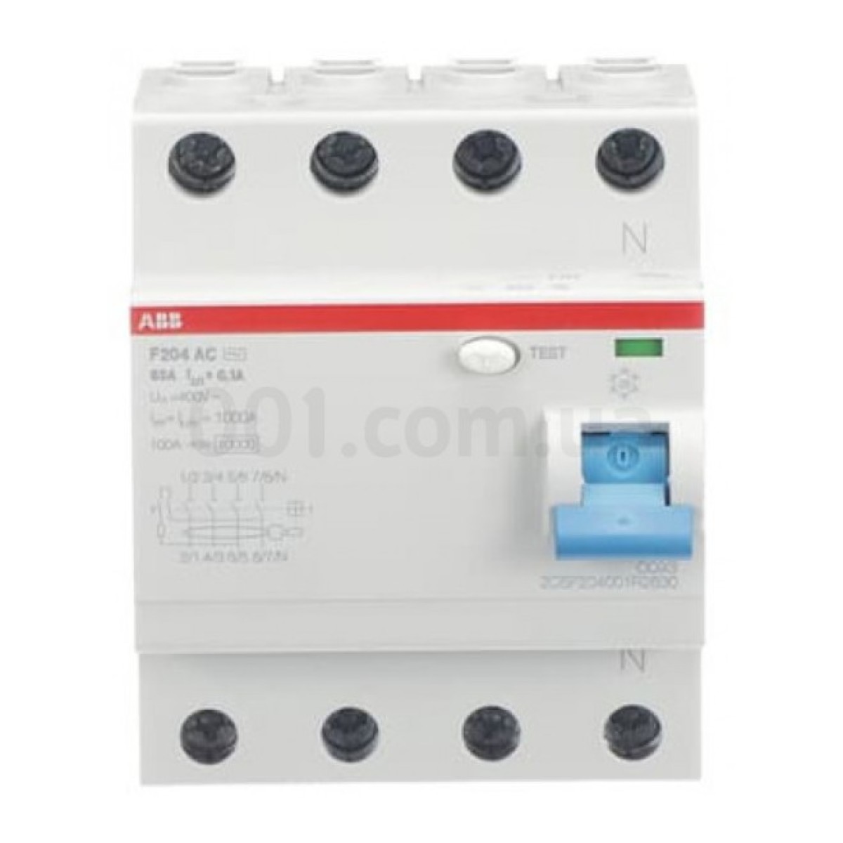 Диференційний вимикач (ПЗВ) F204AC-63/0.1 4P 63А 100мА тип AC, ABB 98_98.jpg - фото 3