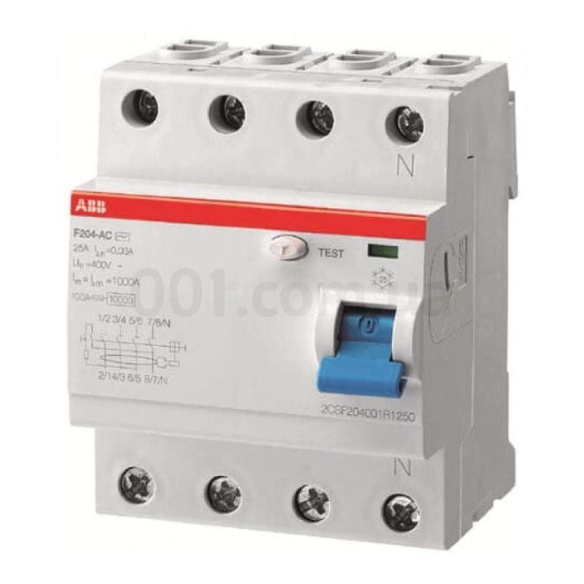 Диференційний вимикач (ПЗВ) F204AC-25/0.1 4P 25А 100мА тип AC, ABB 98_98.jpg - фото 1