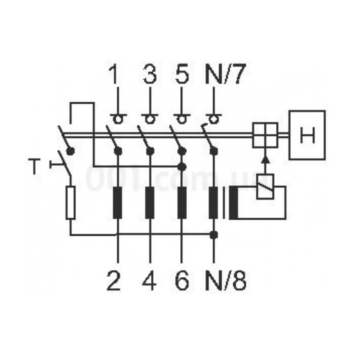Пристрій захисного відключення (ПЗВ) PF6-40/4/03 4P 40 А 300мА тип AC, Eaton (Moeller) 98_98.jpg - фото 2