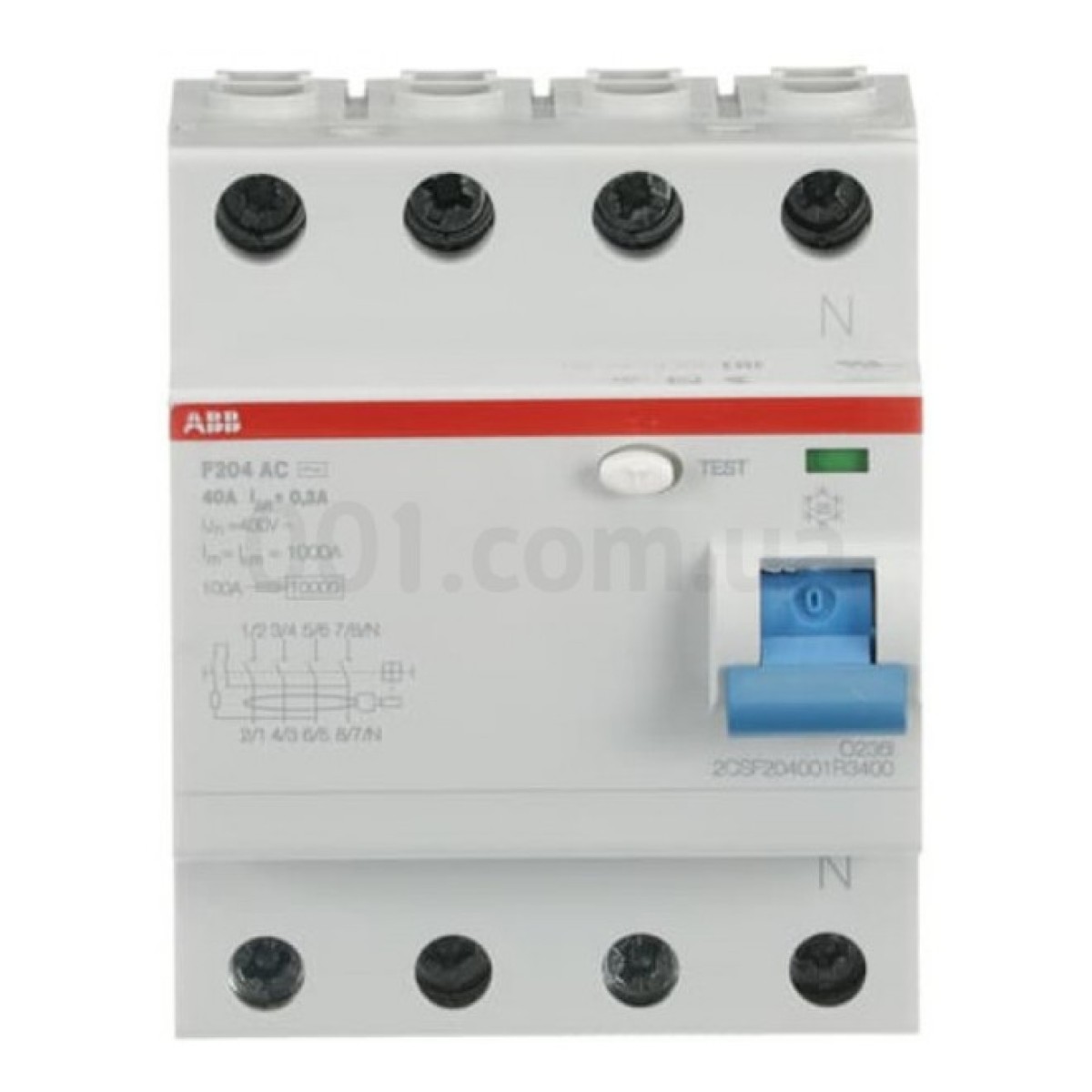 Диференційний вимикач (ПЗВ) F204AC-40/0.3 4P 40А 300мА тип AC, ABB 98_98.jpg - фото 4