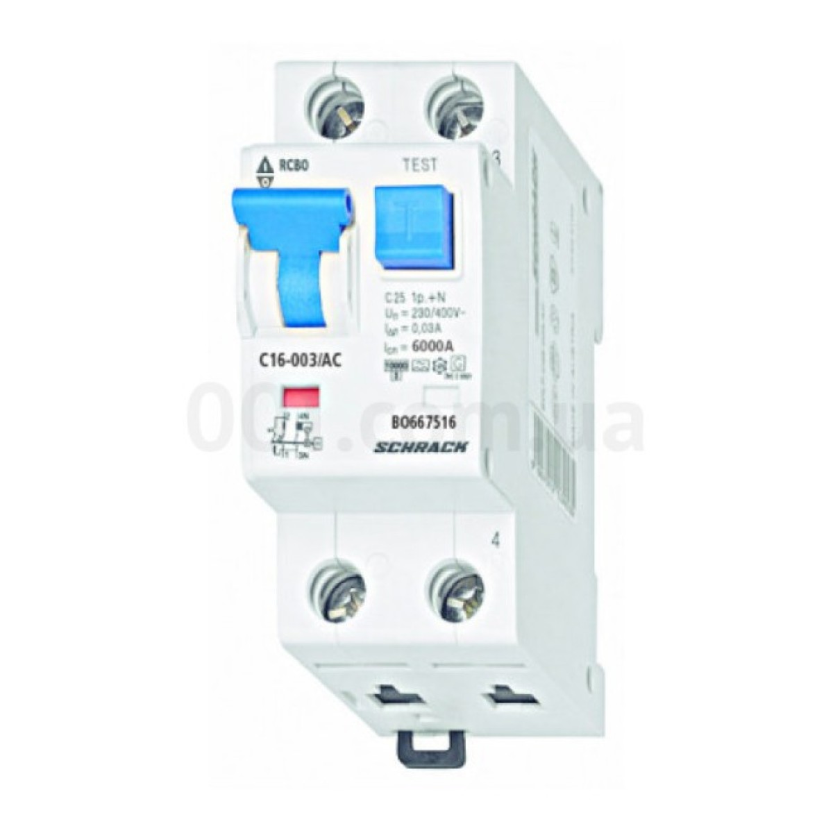 Автоматический выключатель дифференциального тока 6кА/30мА 1P+N 16A х-ка C тип АС, Schrack Technik 256_256.jpg