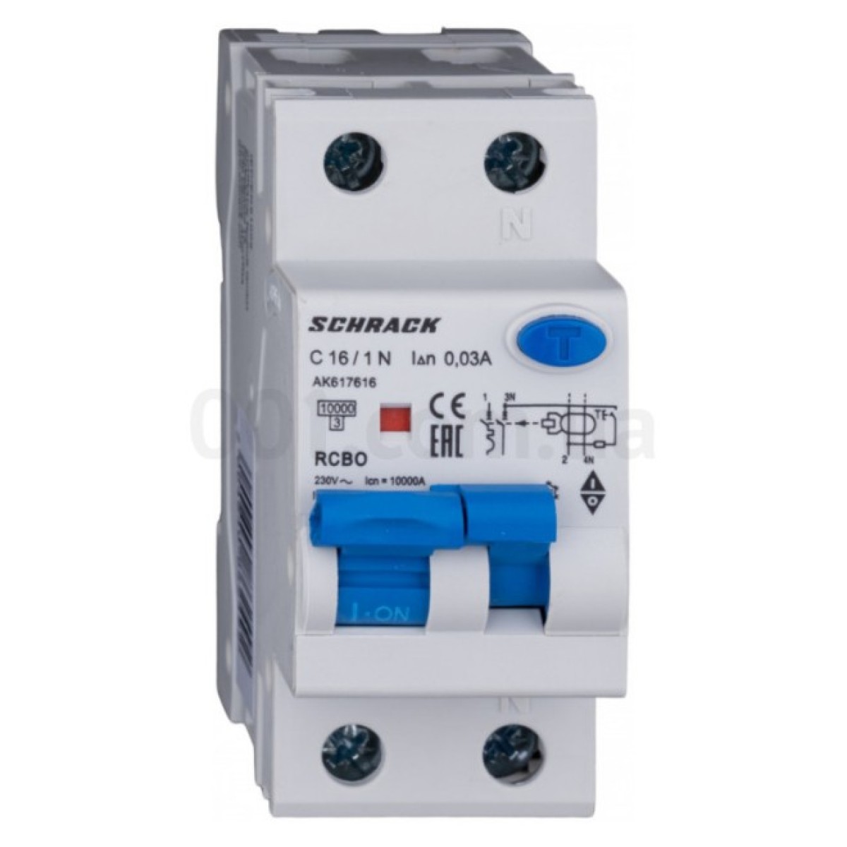 Автоматичний вимикач диференційного струму AMPARO 10кА/30мА 1P+N 16A х-ка C Тип A, Schrack Technik 256_256.jpg