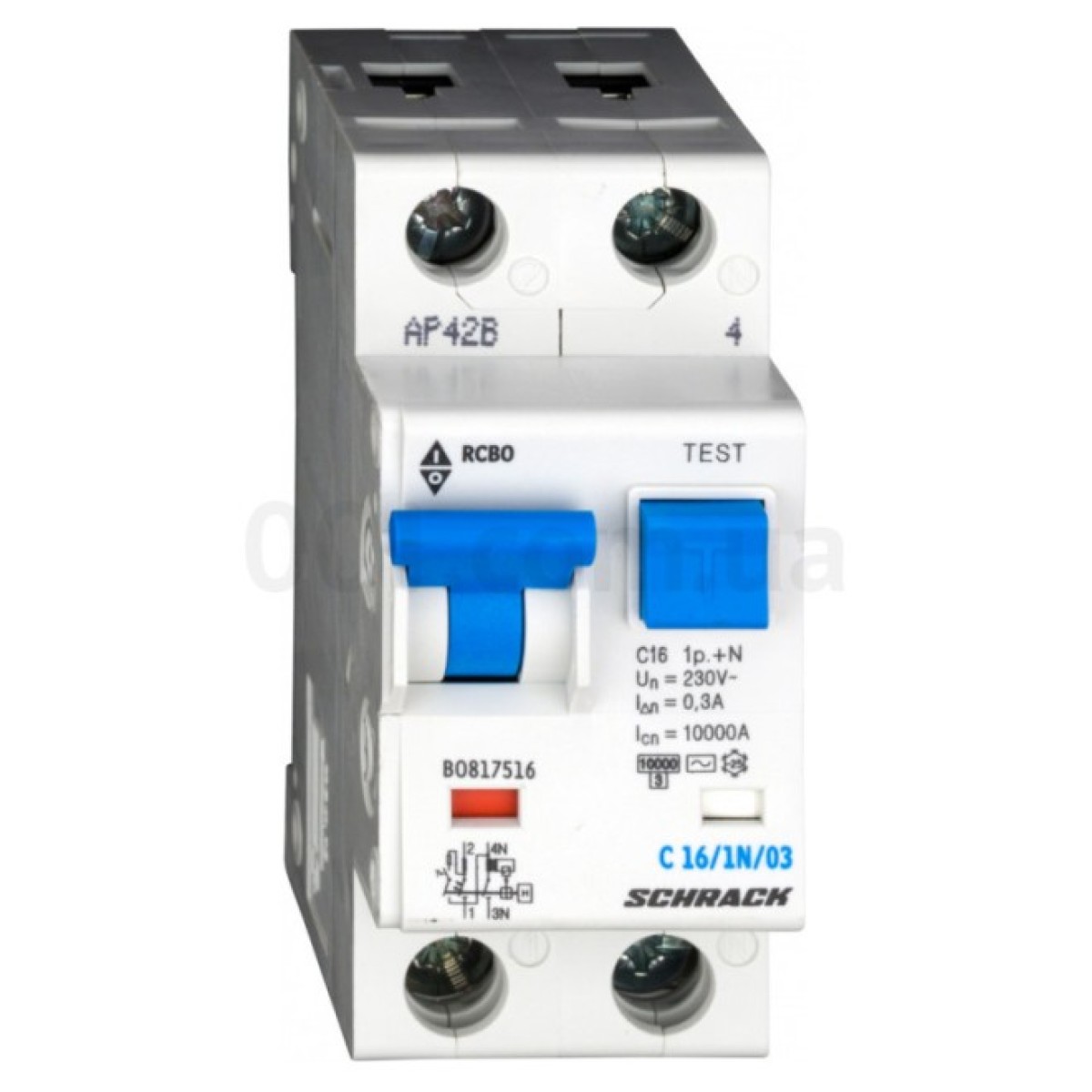 Автоматичний вимикач диференційного струму 10кА/300мА 1P+N 16A х-ка C тип АС, Schrack Technik 256_256.jpg
