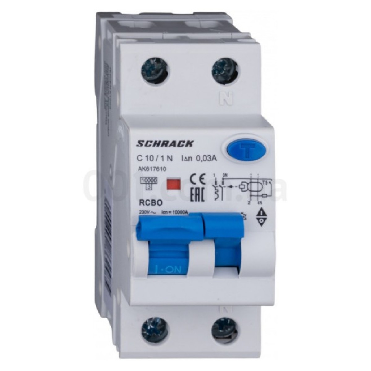 Автоматический выключатель дифференциального тока AMPARO 10кА/30мА 1P+N 10A х-ка C Тип A, Schrack Technik 256_256.jpg