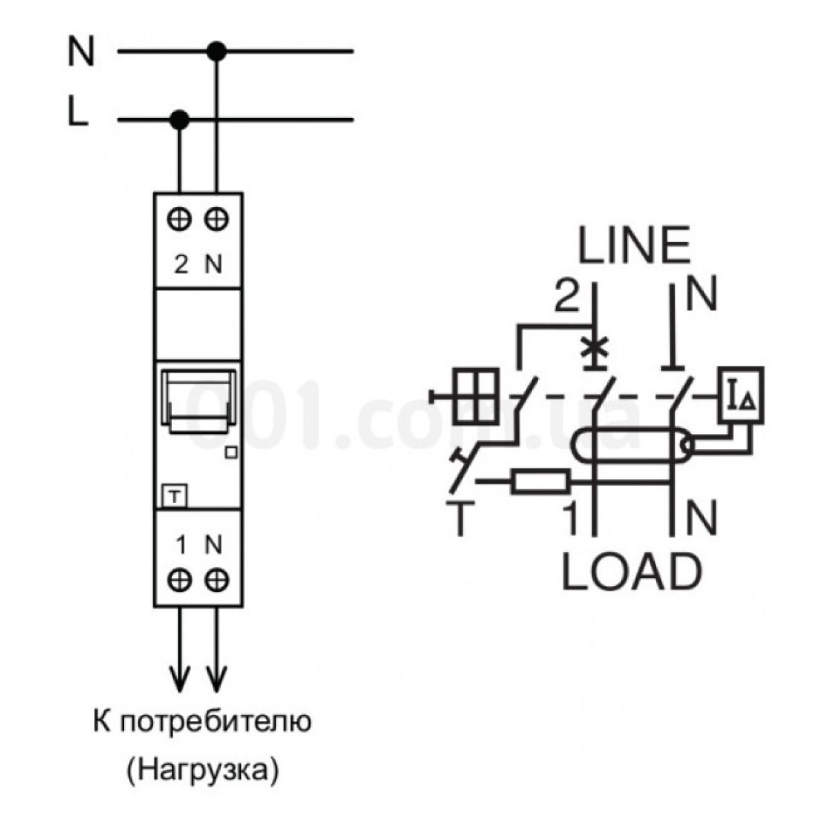 Дифференциальный автоматический выключатель KZS-1M SUP C 20/0,01 тип A (6kA, верхнее подключение), ETI 98_98.jpg - фото 2