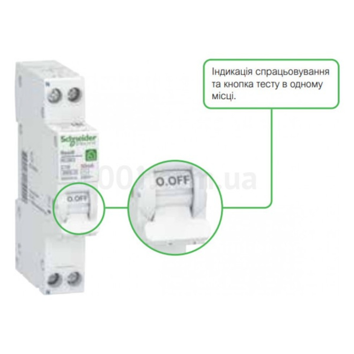 Диференційний автоматичний вимикач RESI9 6кА 1M 1P+N 20A хар-ка C 30мА тип АC, Schneider Electric 98_98.jpg - фото 2