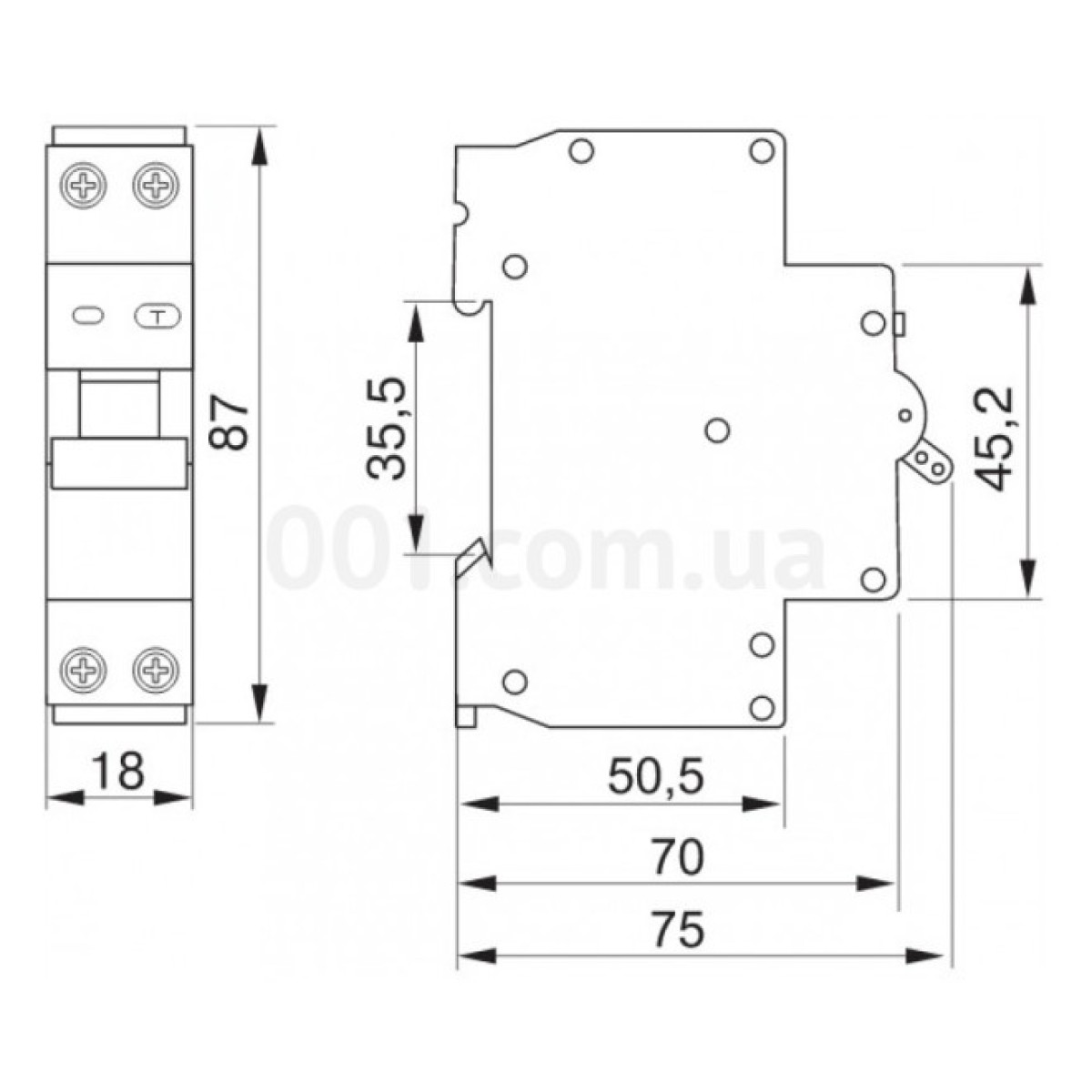 Автоматичний вимикач диференційного струму АВДТ32М 2P 25 А 30 мА хар-ка C тип AC, IEK 98_98.jpg - фото 2