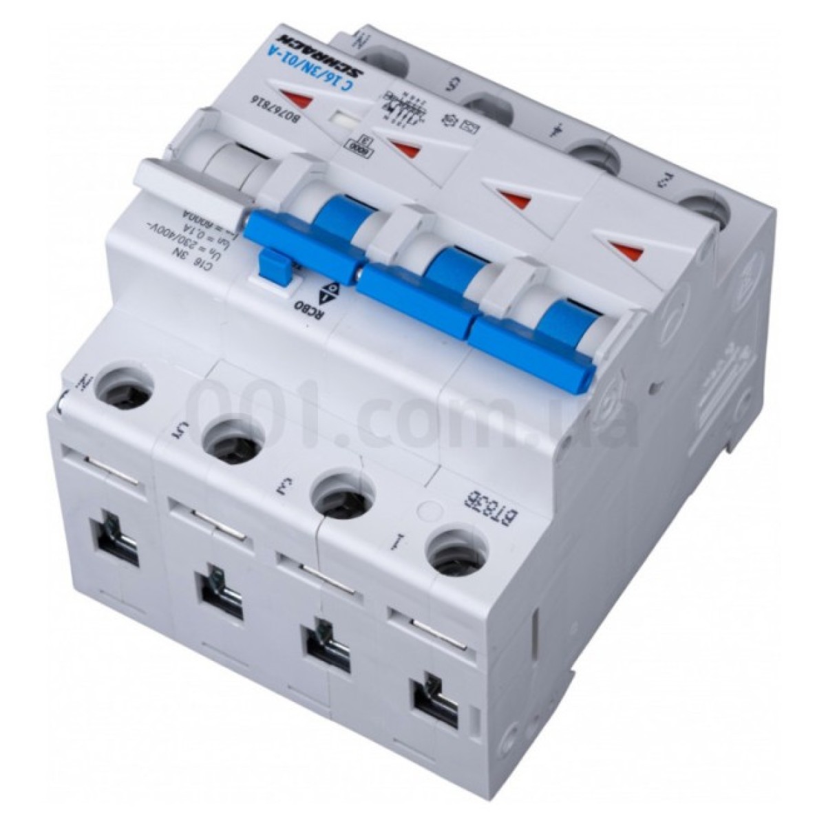 Автоматический выключатель дифференциального тока 6кА/100мА 3P+N 16A х-ка C тип A, Schrack Technik 98_98.jpg - фото 4