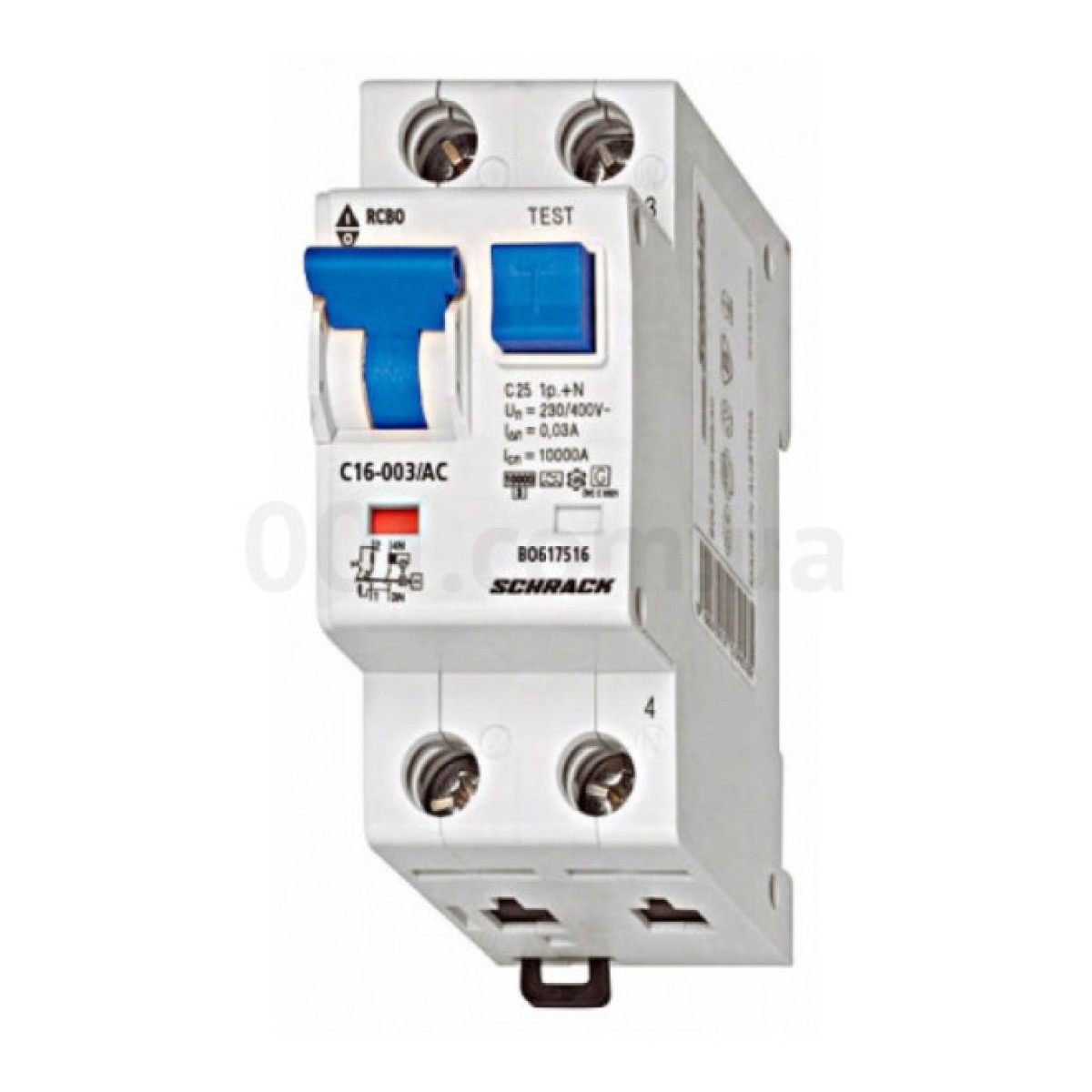 Автоматичний вимикач диференційного струму 10кА/30мА 1P+N 16A х-ка C тип АС, Schrack Technik 256_256.jpg