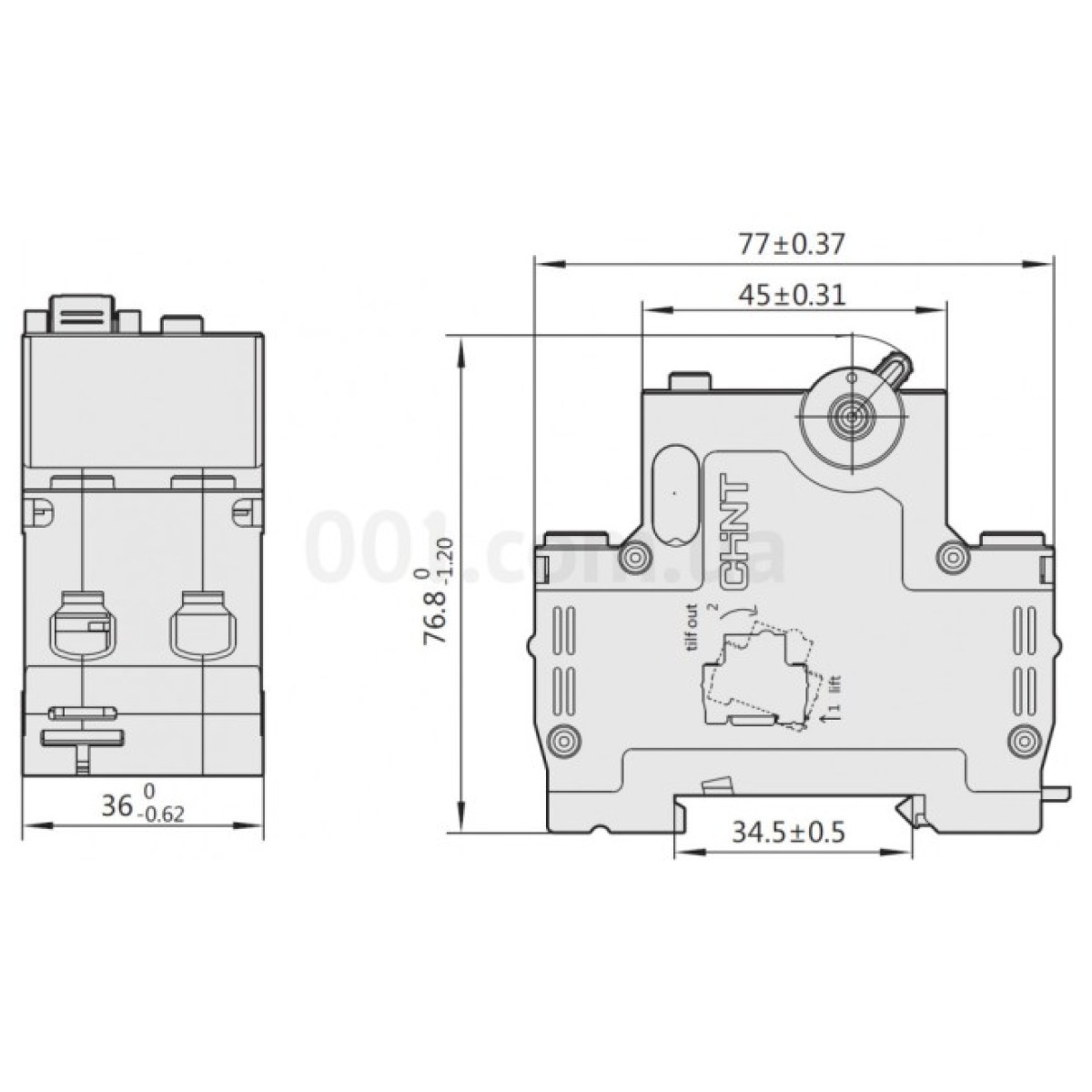 Дифференциальный автоматический выключатель NXBLE-63Y 1P+N C16 30мА тип AC 4,5кА, CHINT 98_98.jpg - фото 2