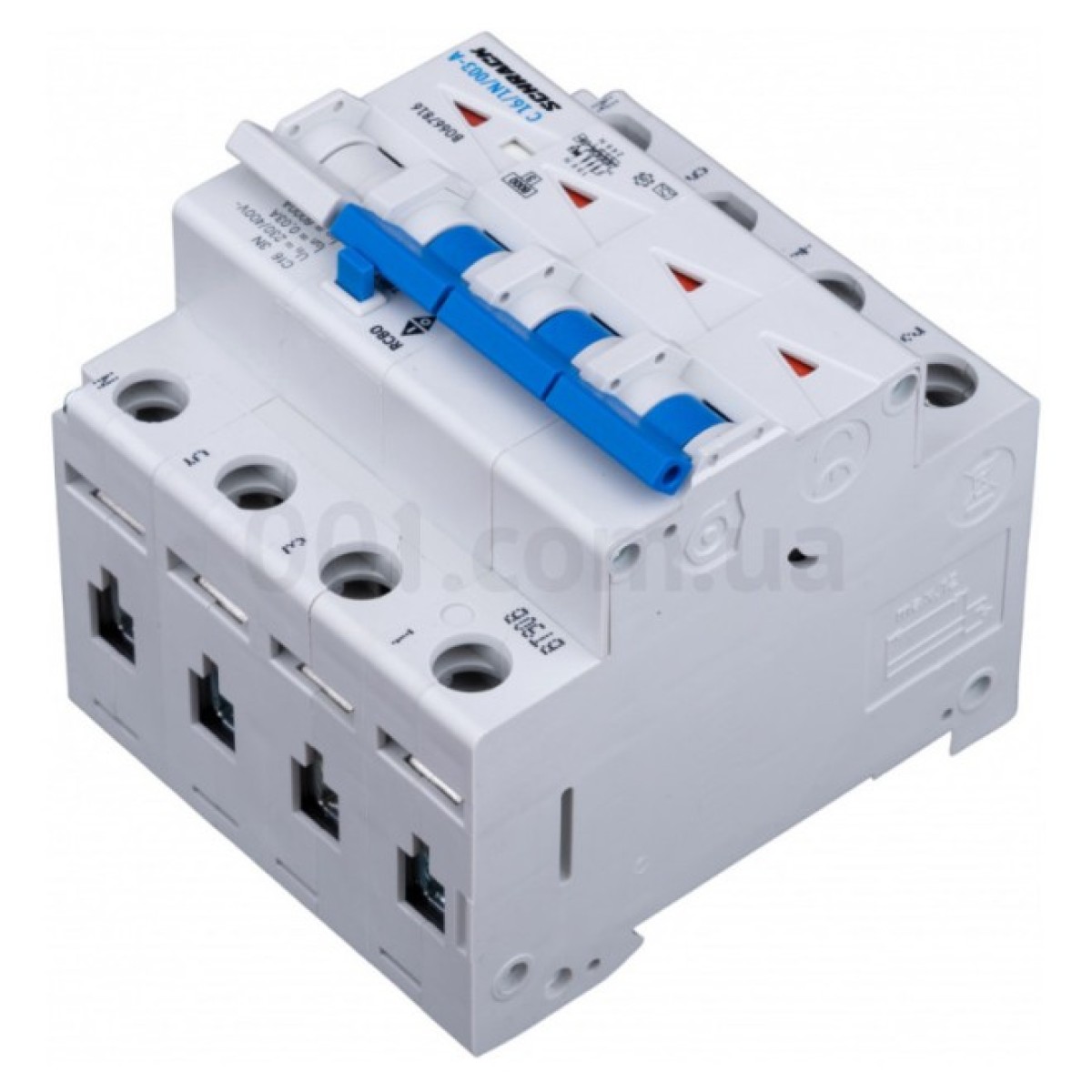 Автоматический выключатель дифференциального тока 6кА/30мА 3P+N 16A х-ка C тип A, Schrack Technik 98_98.jpg - фото 4