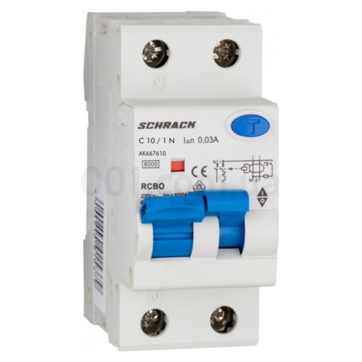 Автоматичний вимикач диференційного струму AMPARO 6кА/30мА 1P+N 10A х-ка C Тип A, Schrack Technik 256_256.jpg