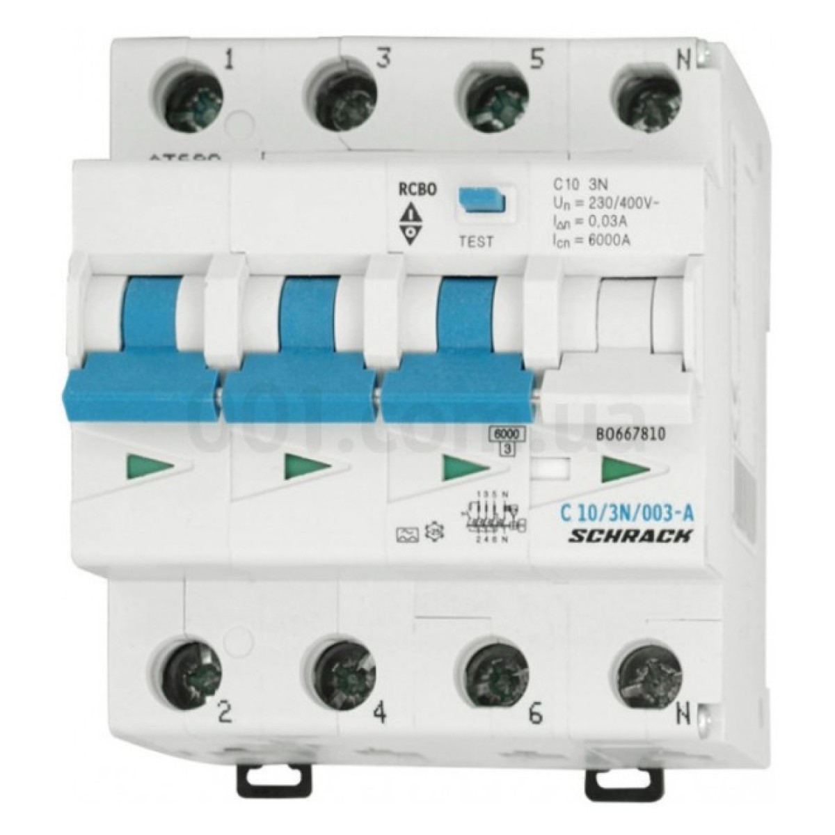 Автоматичний вимикач диференційного струму 6кА/30мА 3P+N 10A х-ка C тип A, Schrack Technik 256_256.jpg