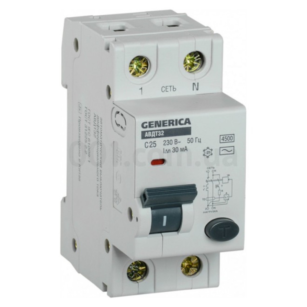 Автоматичний вимикач диференційного струму АВДТ32 2P хар-ка C 25А 30мА, GENERICA 98_98.jpg