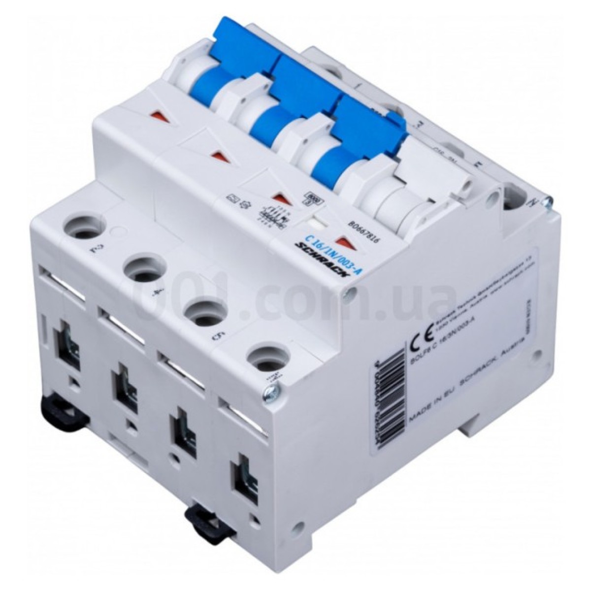 Автоматический выключатель дифференциального тока 6кА/30мА 3P+N 16A х-ка C тип A, Schrack Technik 98_98.jpg - фото 5