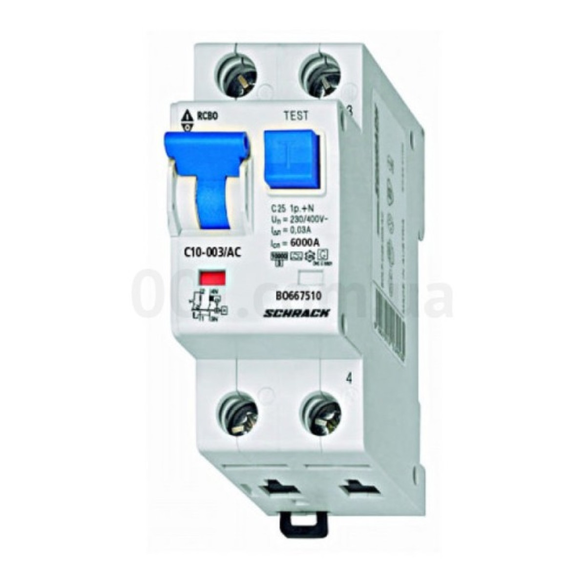 Автоматичний вимикач диференційного струму 6кА/30мА 1P+N 6A х-ка C тип АС, Schrack Technik 256_256.jpg
