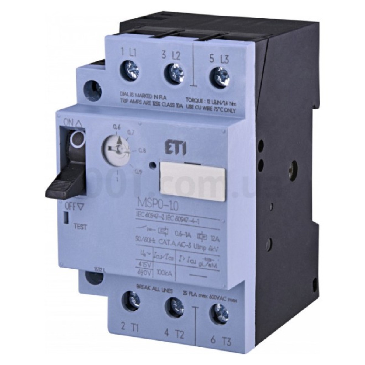 Автоматический выключатель защиты двигателя MSP0-1,0 (0,25 kW, 0.6-1A), ETI 256_256.jpg