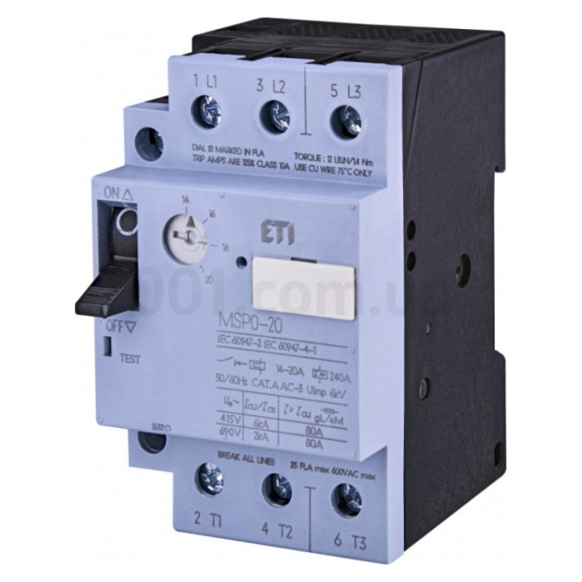 Автоматический выключатель защиты двигателя MSP0-20 (7,5-9 kW, 14-20A), ETI 256_256.jpg
