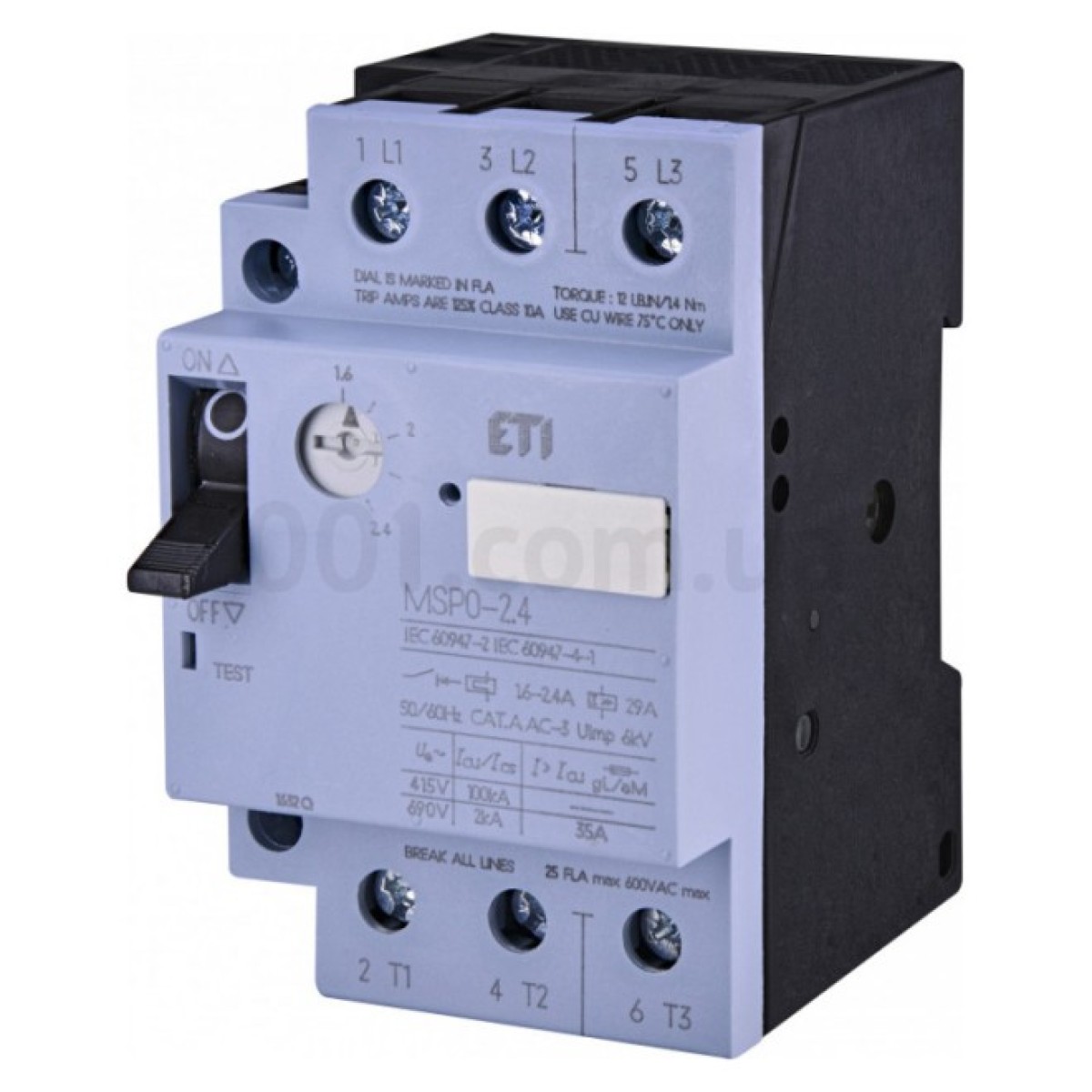 Автоматичний вимикач захисту двигуна MSP0-2,4 (0,75 kW, 1.6-2.4A), ETI 98_98.jpg - фото 1