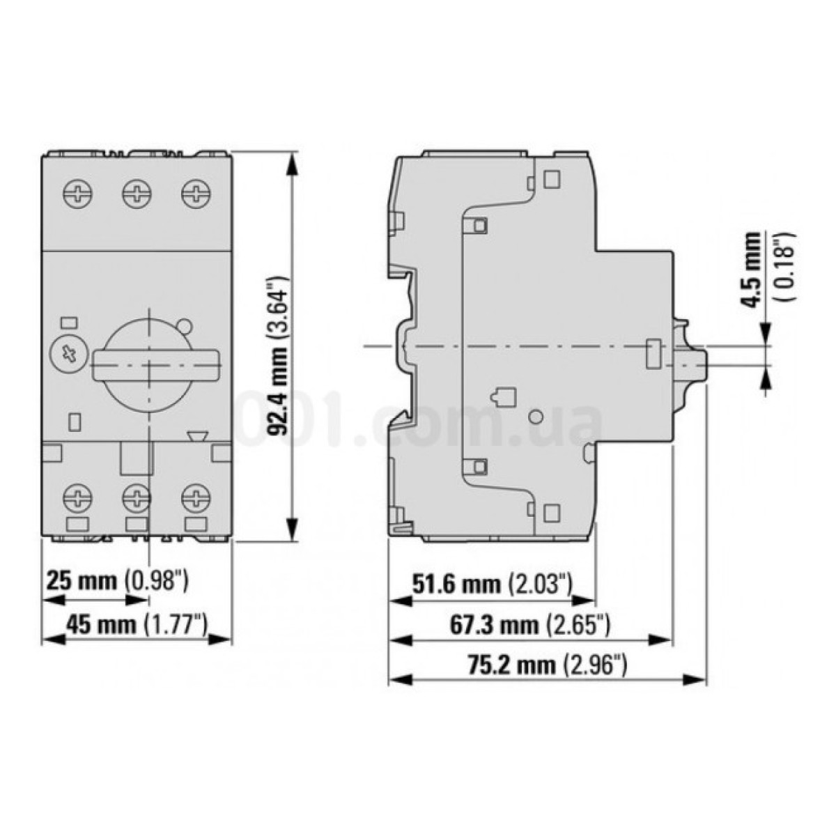 Автоматичний вимикач захисту двигуна PKZM0-12 Ir=8...12А, Eaton (Moeller) 98_98.jpg - фото 5