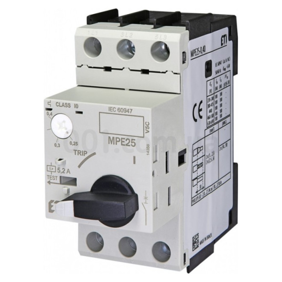 Автоматичний вимикач захисту двигуна MPE25-0,40 (0,25-0,4А), ETI 256_256.jpg