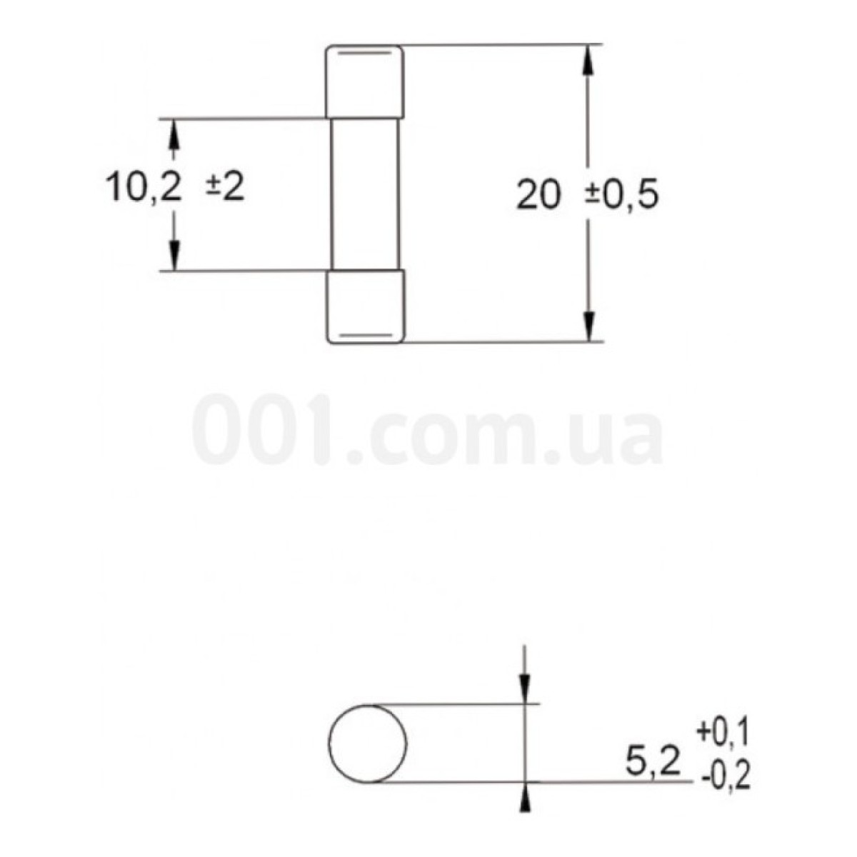 Плавкая вставка цилиндрическая CH 5×20 F 200мА 250В (упаковка = 10 шт.), ETI 98_98.jpg - фото 2