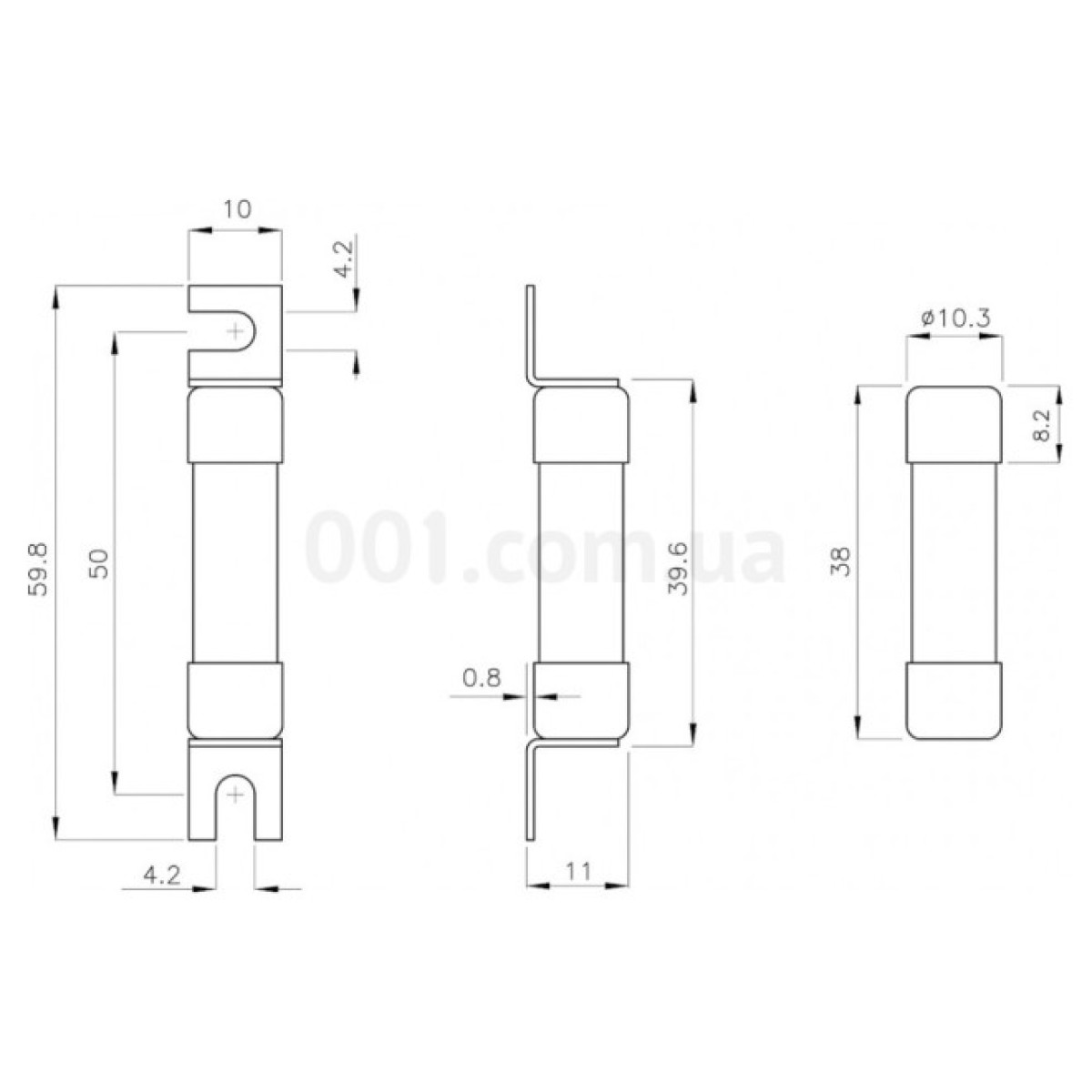 Плавкая вставка цилиндрическая CH 10×38 gPV 15A 1000В (30кА), ETI 98_98.jpg - фото 2