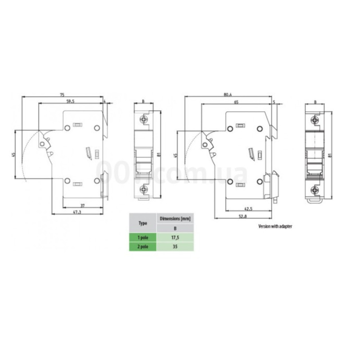 Тримач плавкої вставки (роз'єднувач) EFH 10 1P 25A 1000В DC, ETI 98_98.jpg - фото 2