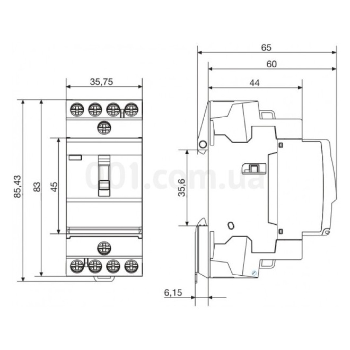 Контактор модульний безшумний ESC425S 25А 230В AC 4НВ, Hager 98_98.jpg - фото 2