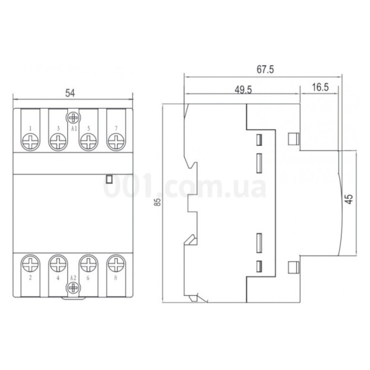 Контактор модульный Ex9CH63 31 63А 230V 3НО+1НЗ, NOARK 98_98.jpg - фото 3