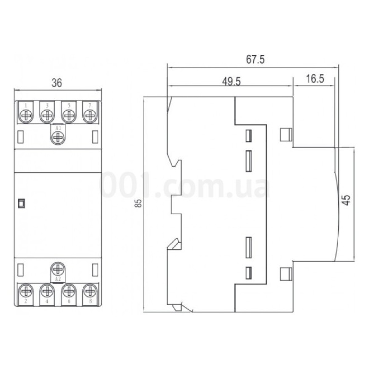 Контактор модульный Ex9CH20 31 20А 230V 3НО+1НЗ , NOARK 98_98.jpg - фото 3