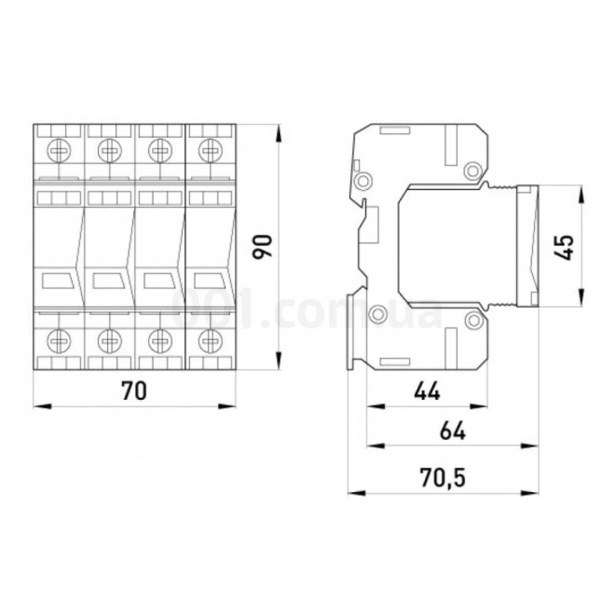 УЗИП e.PO I 3+1m e 280V/7kA класс I+II+III 3P+N-PE моноблок, KIWA (E.NEXT) 98_98.jpg - фото 2