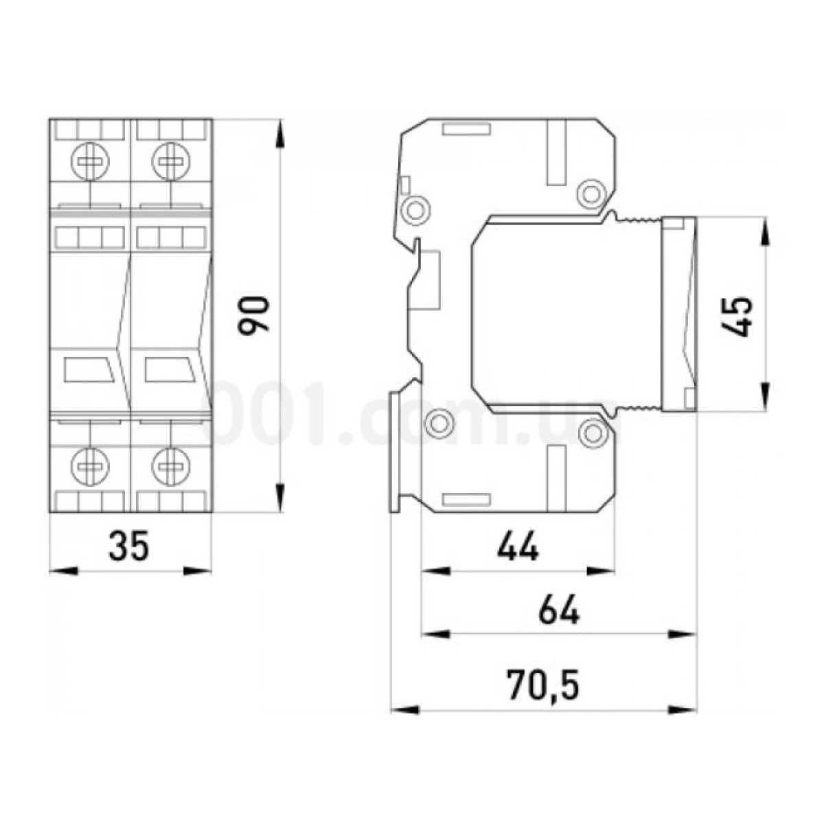 УЗИП e.PO I 1+1 e 280V/7kA класс I+II+III 1P+N-PE моноблок, KIWA (E.NEXT) 98_98.jpg - фото 2