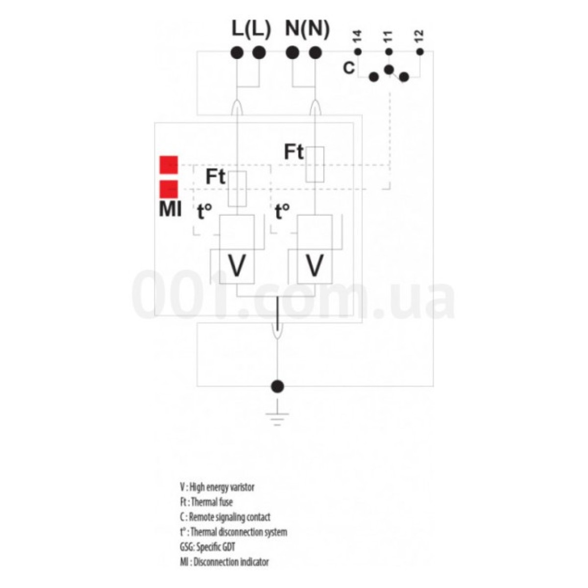 Ограничитель перенапряжения ETITEC V 2T3 255/5 (2+0), ETI 98_98.jpg - фото 2