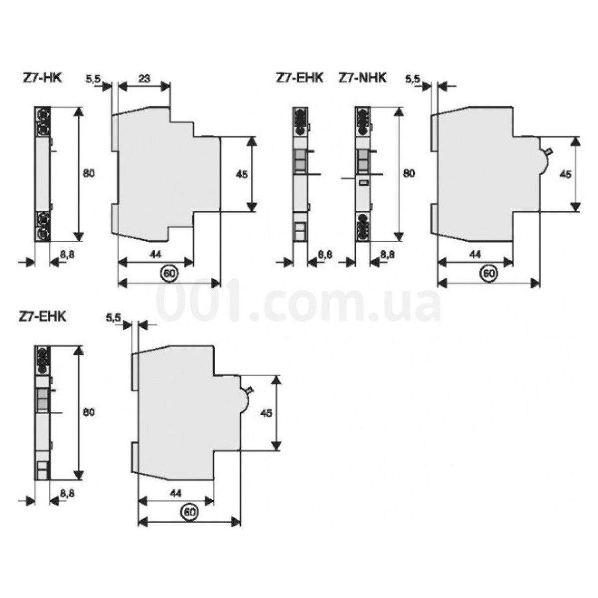 Блок дополнительных контактов Z-HK 1НО+1НЗ к PF, Eaton 98_98.jpg - фото 2