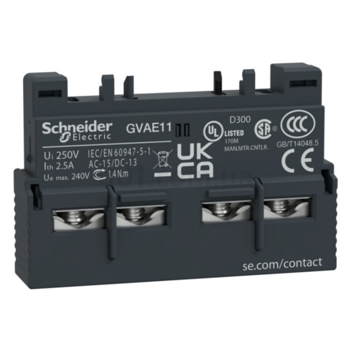 Контакт додатковий 1НВ+1НЗ для GV2/GV3 фронтальний, Schneider Electric 98_98.jpg