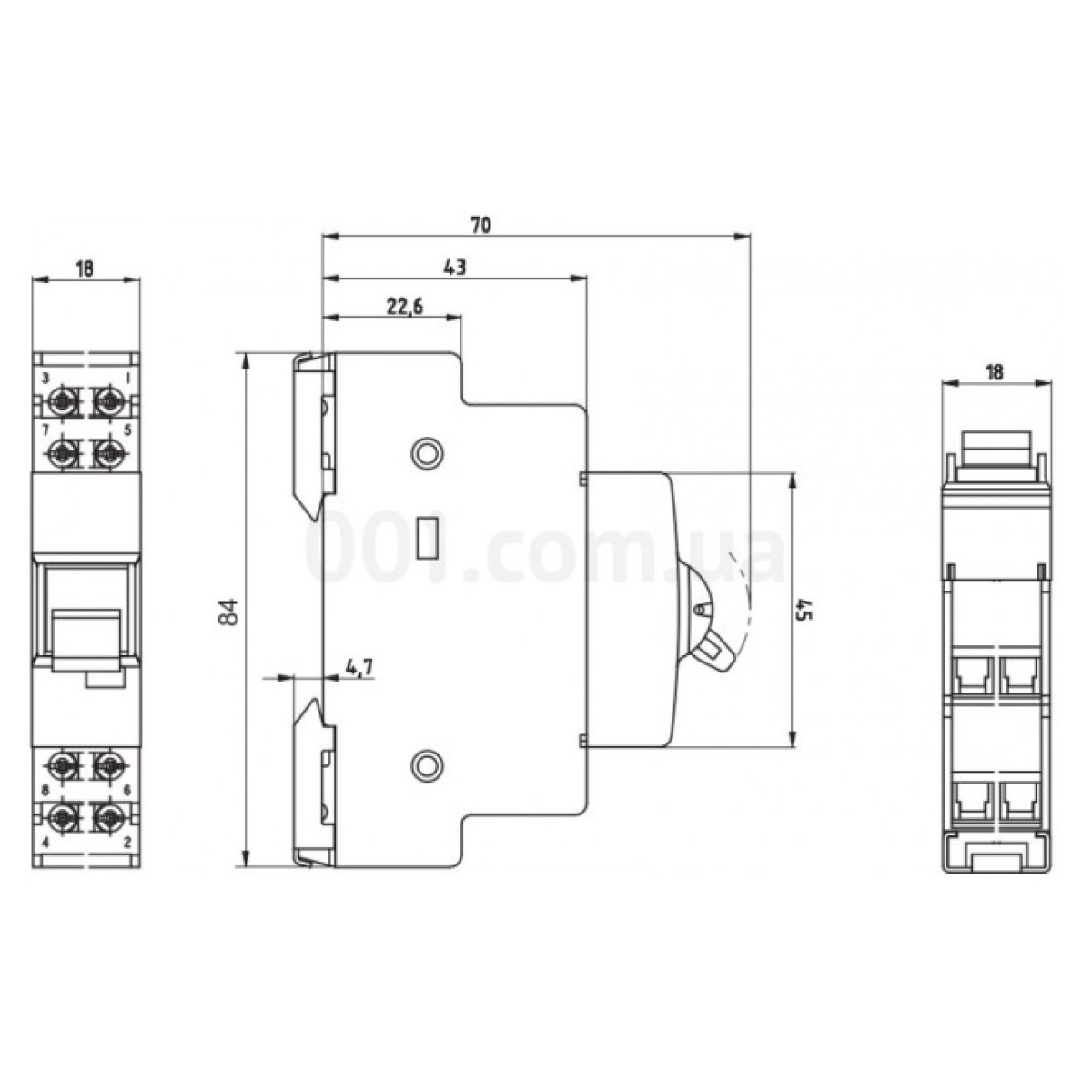 Індикатор модульний на DIN-рейку LG1 "RED" червона, ETI 98_98.jpg - фото 3