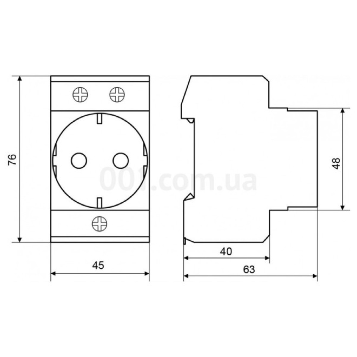 Розетка на DIN-рейку 2P+PE AC30, АСКО-УКРЕМ 98_98.jpg - фото 3