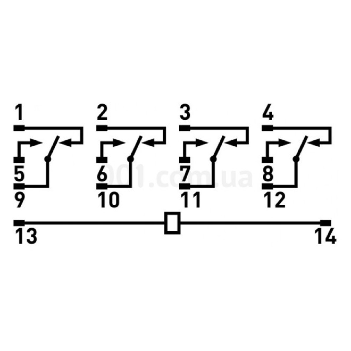 Реле проміжне e.control.p1042, 4 групи контактів 10А 12В AC, E.NEXT 98_98.jpg - фото 2