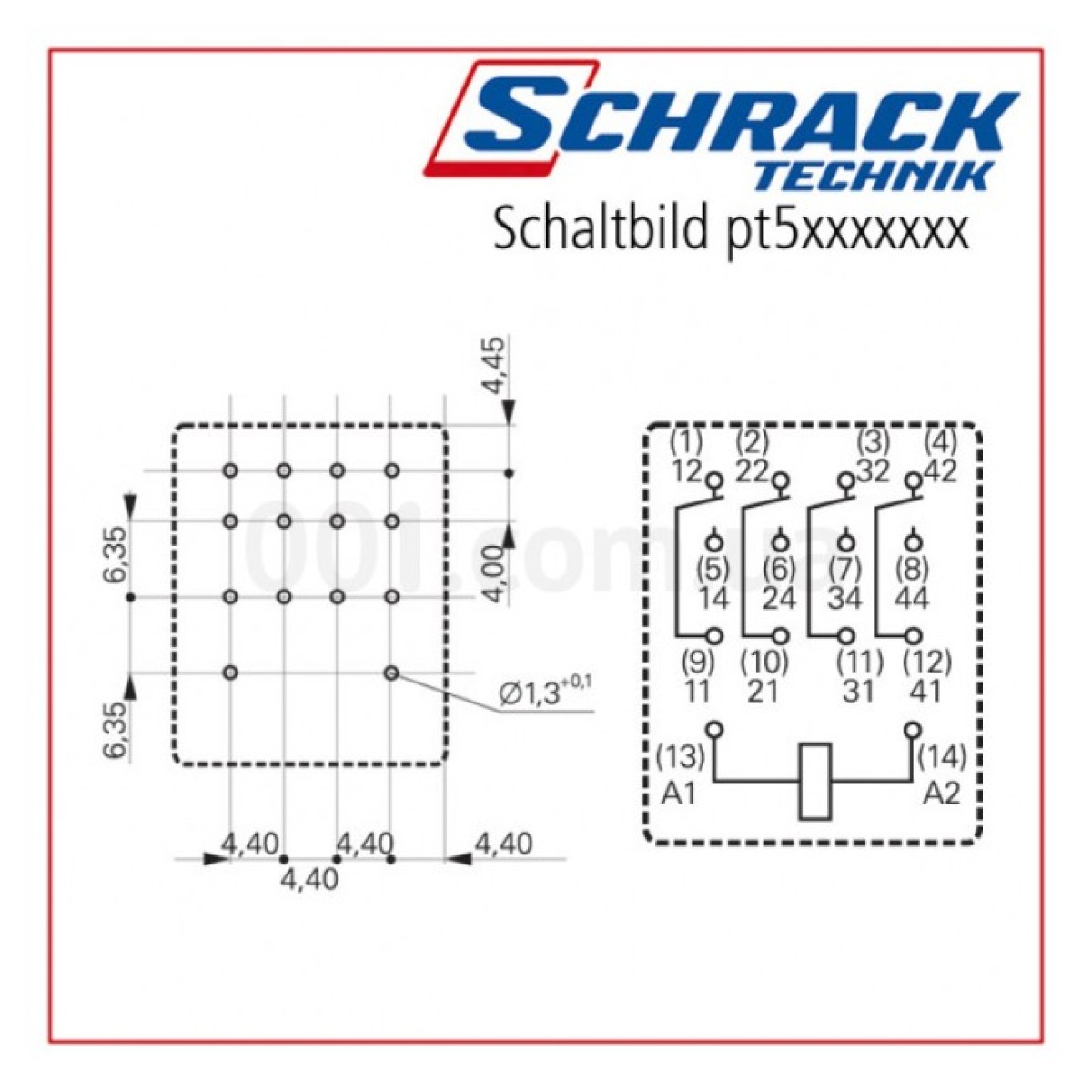 Реле миниатюрное 4CO 6А 110В DC, Schrack Technik 98_98.jpg - фото 2