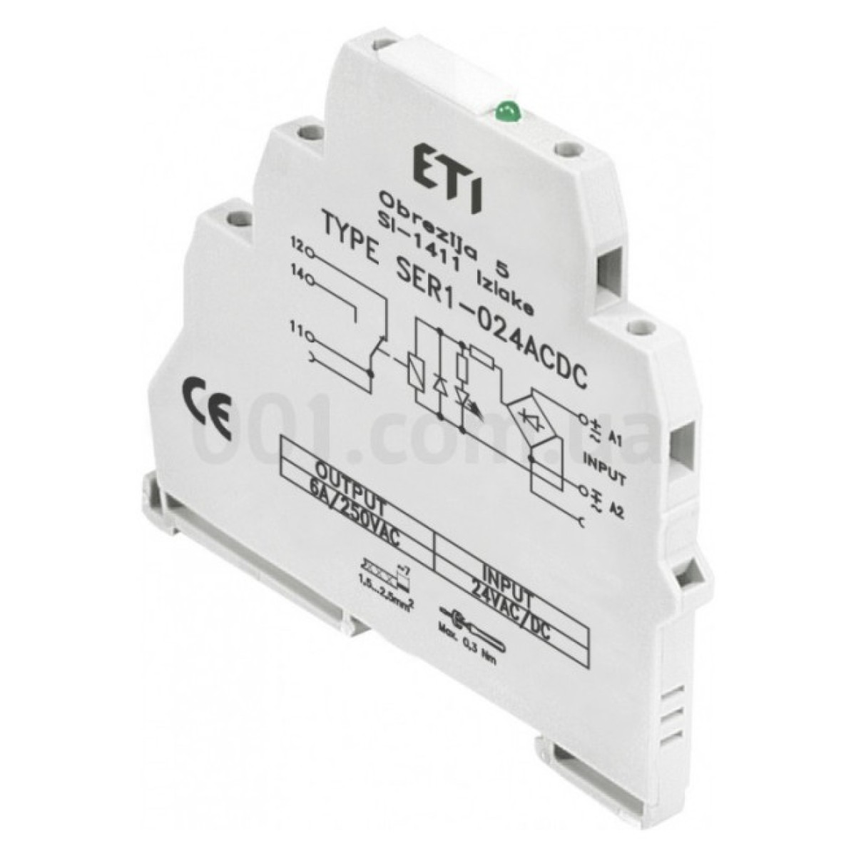 Реле интерфейсное SER1-230 ACDC (электромеханическое, 1CO, 6A AC1, 250V AC), ETI 256_256.jpg