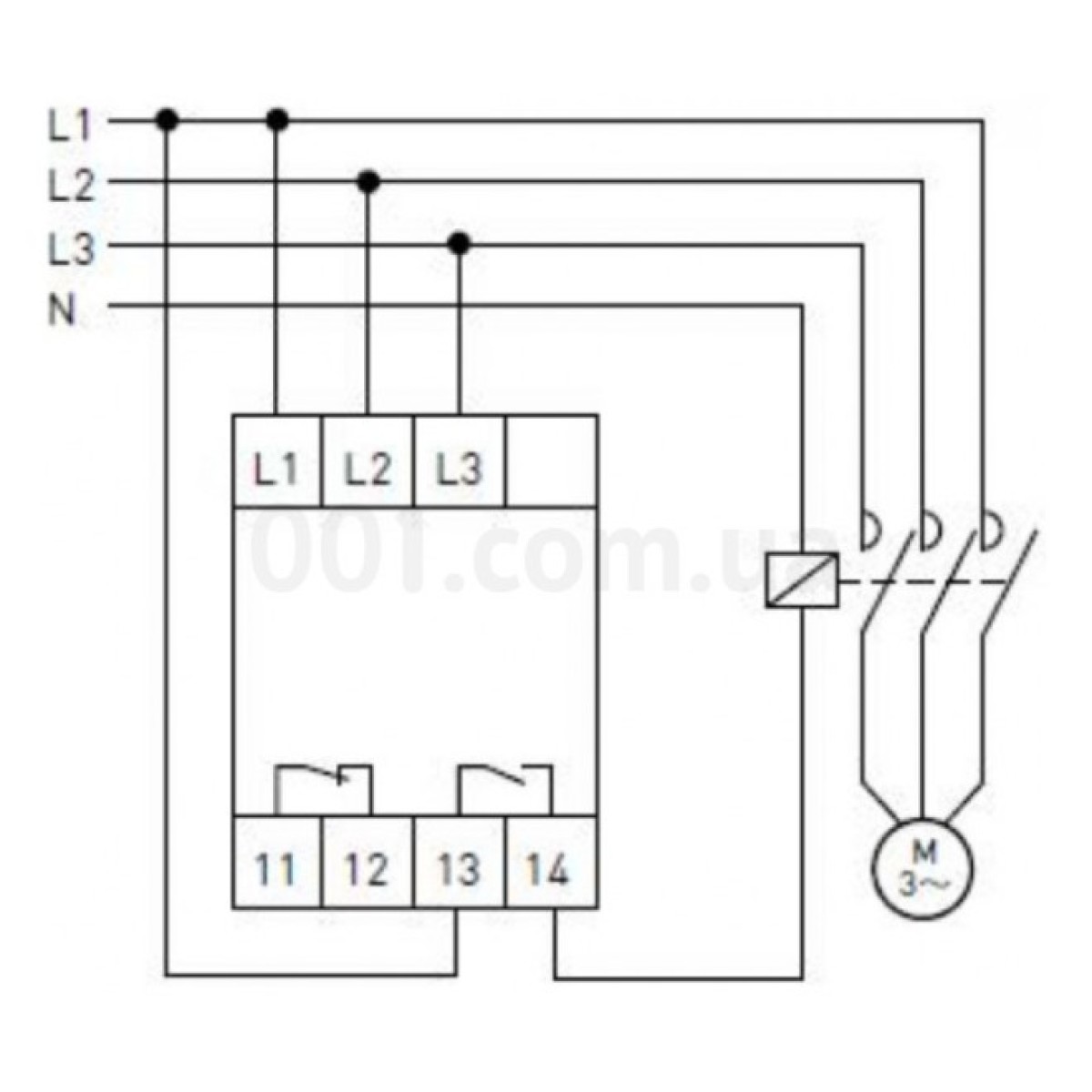 Реле контроля напряжения трехфазное на DIN-рейку нерегулируемое e.control.v03m, E.NEXT 98_98.jpg - фото 2