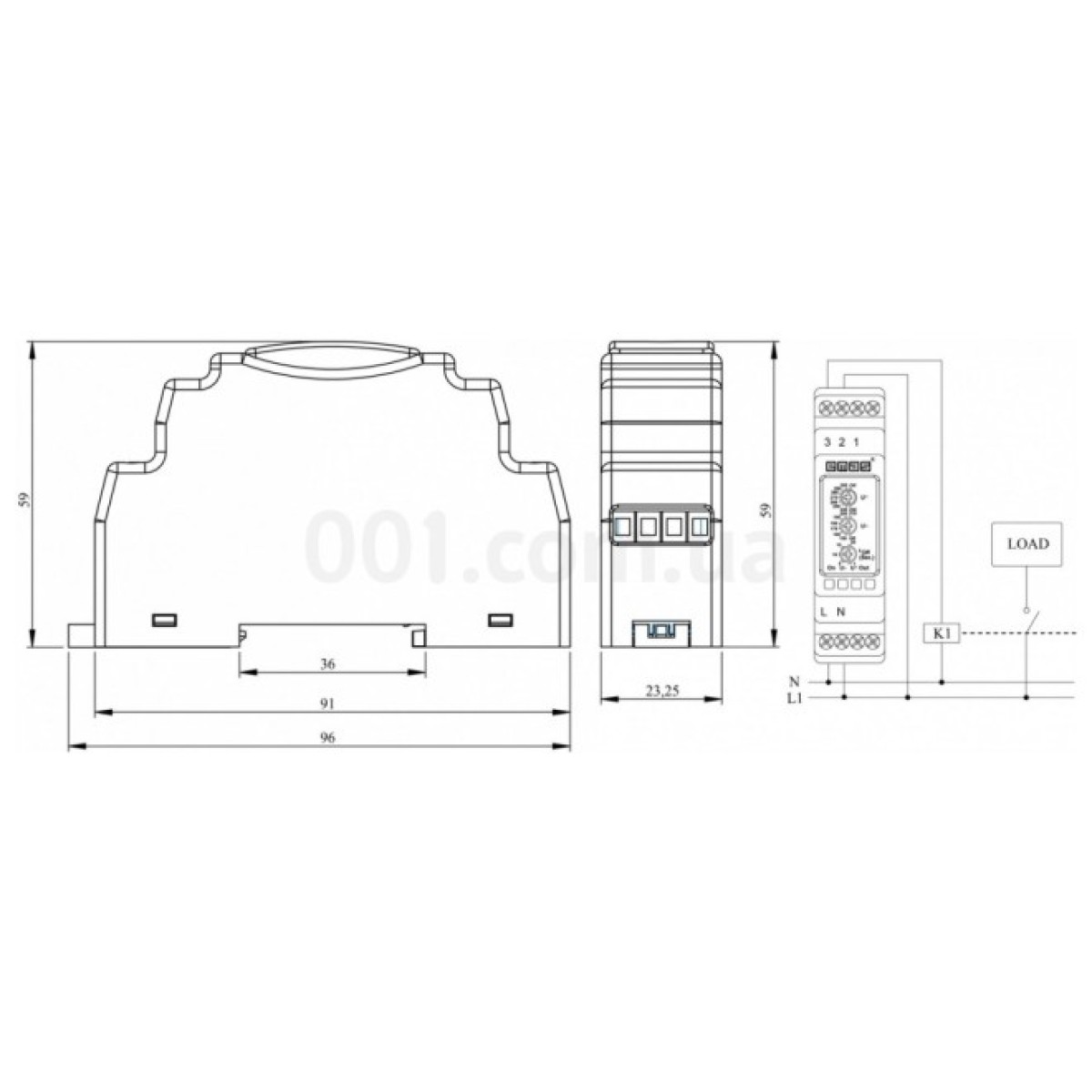 Реле напряжения однофазное на DIN-рейку 150-300В AC 0.1-20с, EMAS 98_98.jpg - фото 2