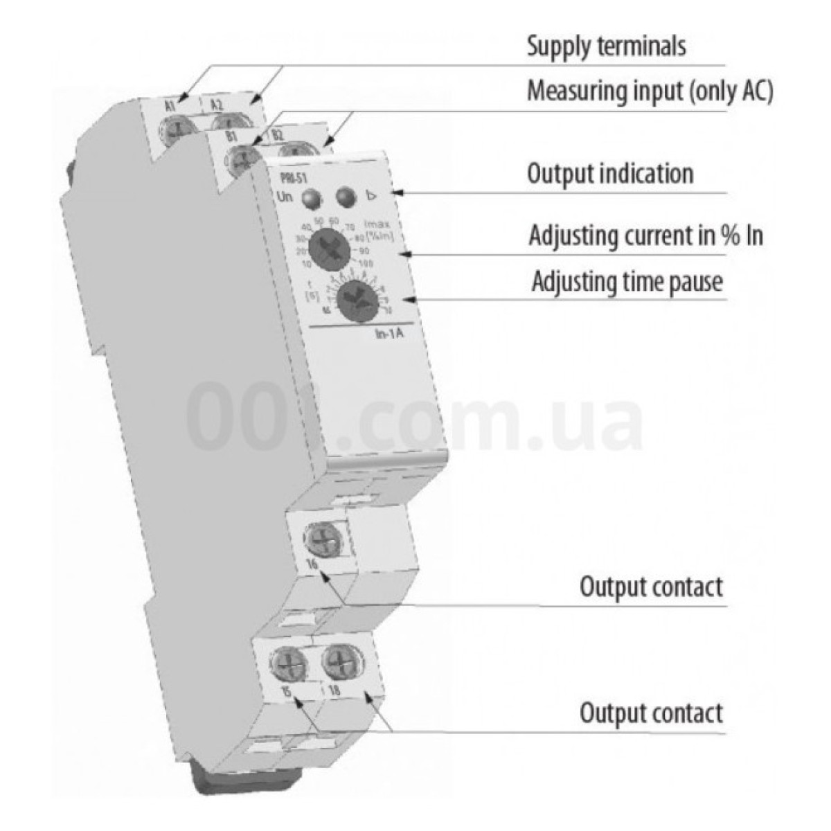 Реле контролю струму PRI-32 UNI 24-240V AC / 24V DC 1..20A, ETI 98_98.jpg - фото 3