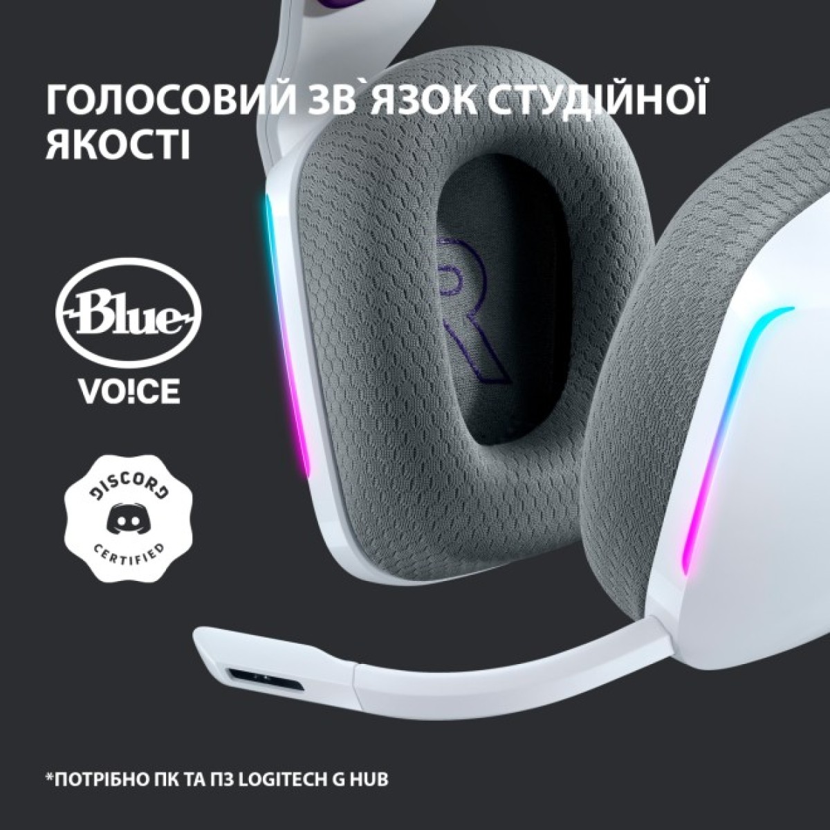 Наушники Logitech G733 Lightspeed Wireless RGB Gaming Headset White (981-000883) 98_98.jpg - фото 3