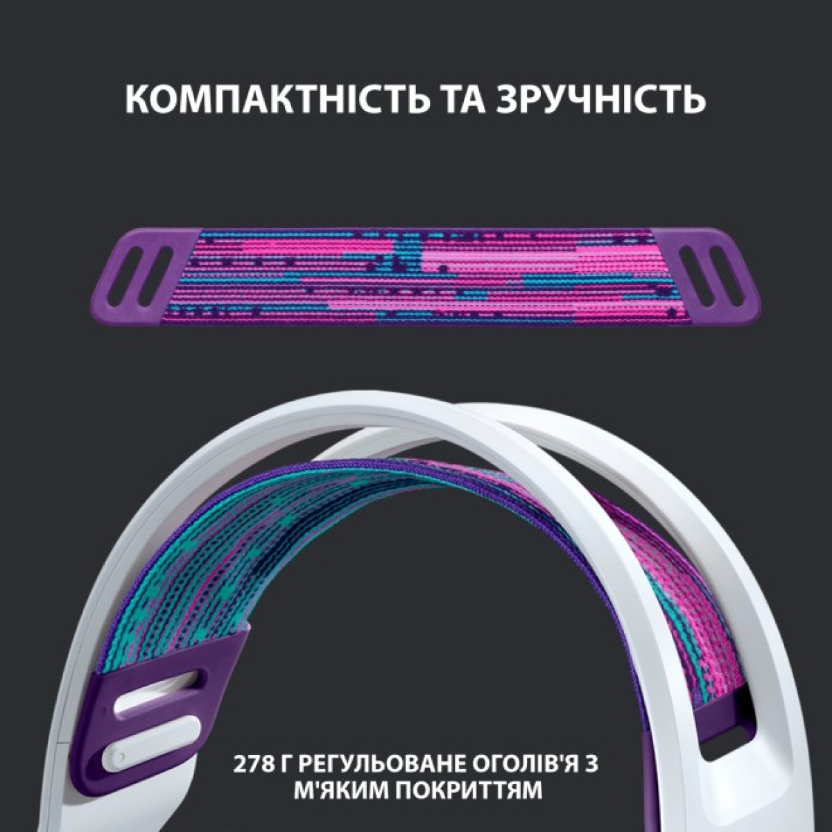 Навушники Logitech G733 Lightspeed Wireless RGB Gaming Headset White (981-000883) 98_98.jpg - фото 4