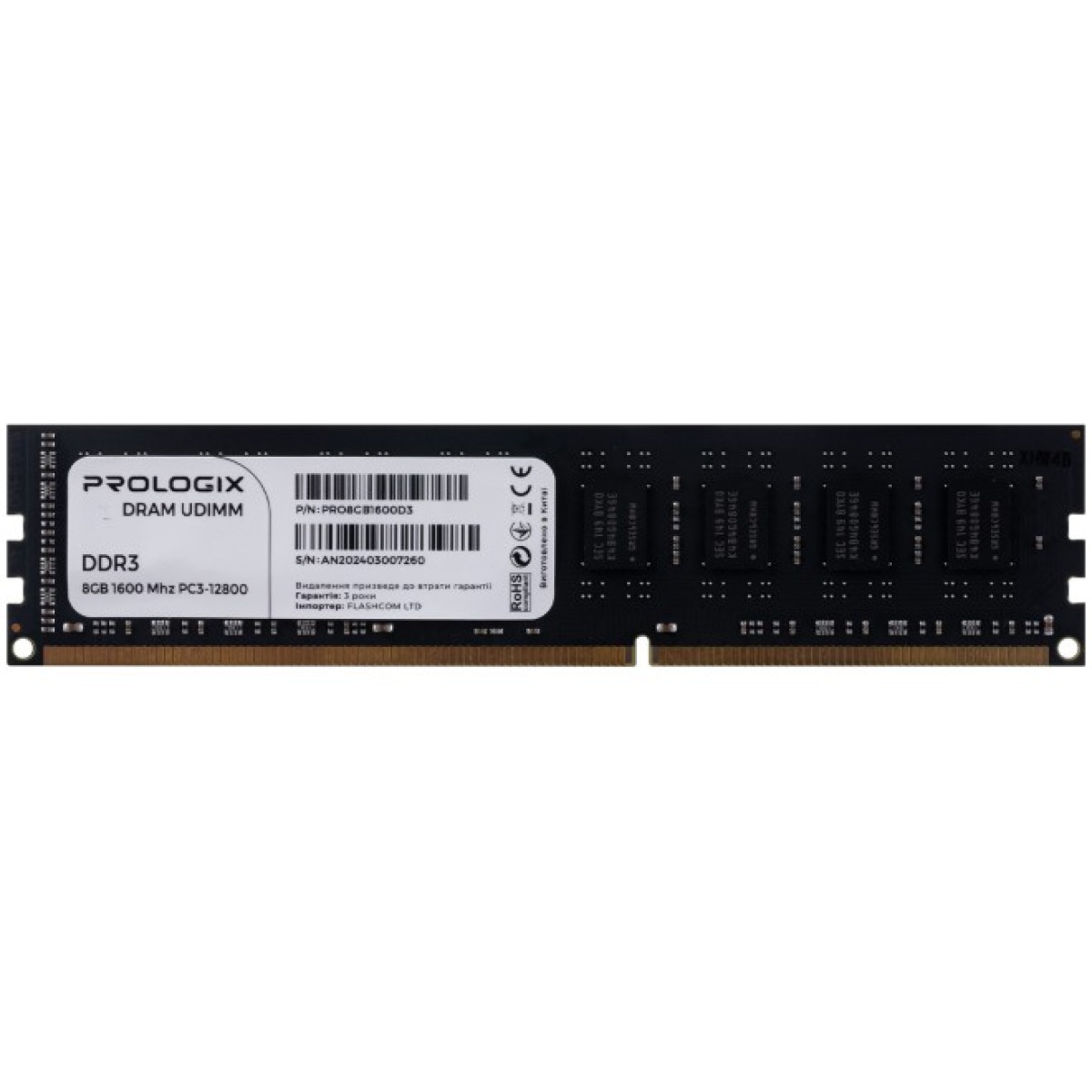 Модуль памяти для компьютера DDR3 8GB 1600 MHz Prologix (PRO8GB1600D3) 256_256.jpg