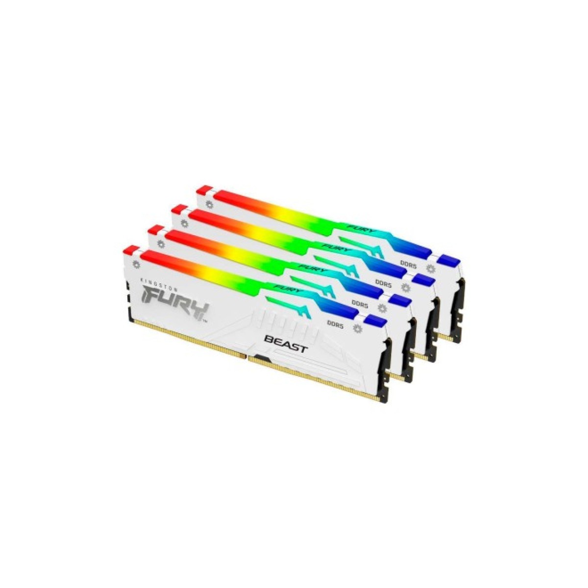 Модуль пам'яті для комп'ютера DDR5 128GB (4x32GB) 5600 MHz FURY Beast RGB White Kingston Fury (ex.HyperX) (KF556C40BWAK4-128) 98_98.jpg - фото 3